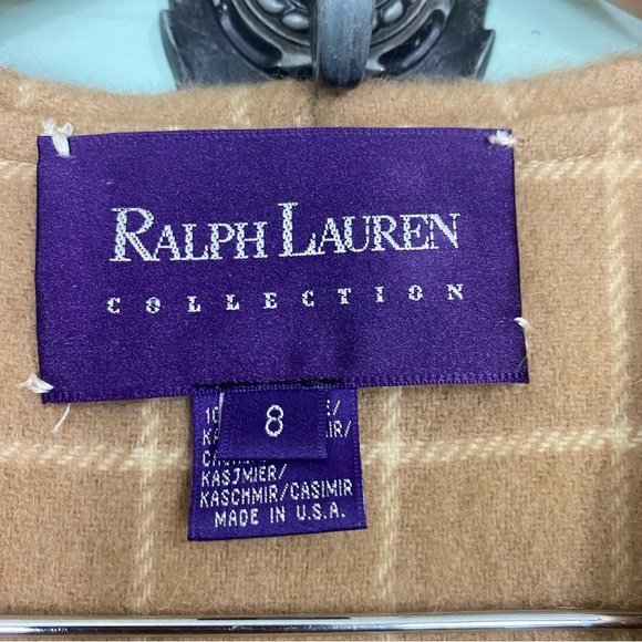 Ralph Lauren Purple Label Plaid Tan Camel Color Cashmere Duster Robe 8 Sweater - Picture 4 of 14